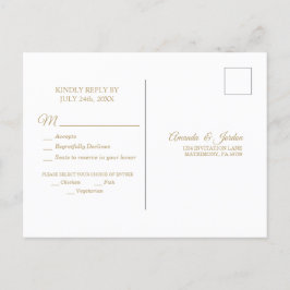 Simple Gold Calligraphy Response Briefkaart