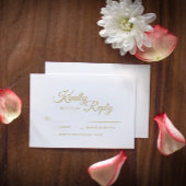 Simple Gold Calligraphy Response Kaart