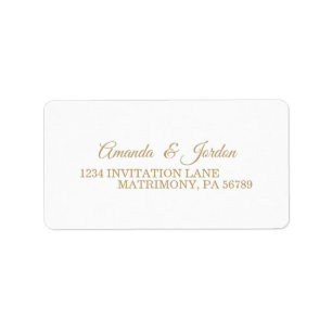 Simple Gold Calligraphy RSVP Address Etiket