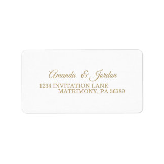 Simple Gold Calligraphy RSVP Address Etiket
