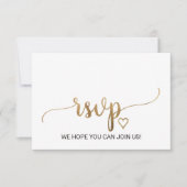 Simple Gold Calligraphy Song Request RSVP Card Kaartje (Voorkant)