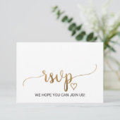 Simple Gold Calligraphy Song Request RSVP Card Kaartje (Staand voorkant)