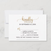 Simple Gold Calligraphy Song Request RSVP Card Kaartje (Achterkant)