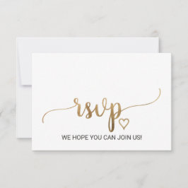 Simple Gold Calligraphy Song Request RSVP Card Kaartje