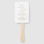 Simple Gold Calligraphy Wedding Program Handwaaier (Voorkant)