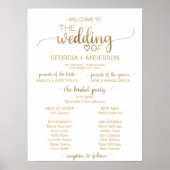 Simple Gold Calligraphy Wedding Program Poster (Voorkant)