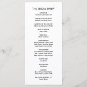 Simple Gold Calligraphy Wedding Program Programmakaart (Achterkant)