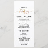 Simple Gold Calligraphy Wedding Program Programmakaart (Voorkant)
