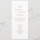 Simple Gold Calligraphy Wedding Program Programmakaart (Voorkant)