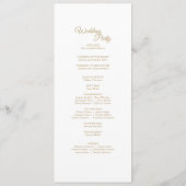 Simple Gold Calligraphy Wedding Program Programmakaart (Achterkant)