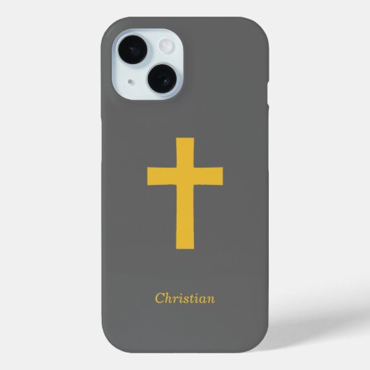 Simple Gold Cross Zwart Case-Mate iPhone Case (Achterkant)