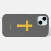 Simple Gold Cross Zwart Case-Mate iPhone Case (Achterkant (horizontaal))