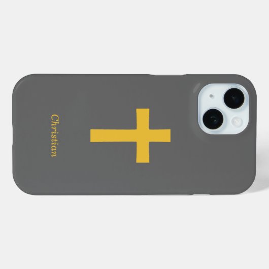 Simple Gold Cross Zwart Case-Mate iPhone Case (Achterkant (horizontaal))