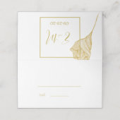 Simple Gold Floral Modern Wedding Table Kaart Plaatskaartje (Buitenkant ongevouwen)