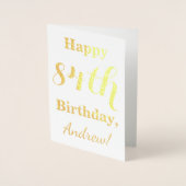 Simple Gold Foil "HAPPY 84th BIRTHDAY" + naam Folie Kaarten (Voorkant)