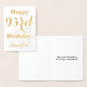 Simple Gold Foil "HAPPY 93rd BIRTHDAY" + naam Folie Kaarten (Display)