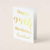 Simple Gold Foil "HAPPY 94th BIRTHDAY" + naam Folie Kaarten (Voorkant)