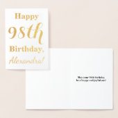 Simple Gold Foil "HAPPY 98th BIRTHDAY" + naam Folie Kaarten (Display)