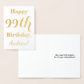 Simple Gold Foil "HAPPY 99th BIRTHDAY" + naam Folie Kaarten (Display)