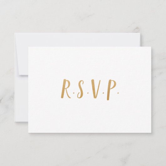 Simple Gold Foil Lijst bruiloft rsvp (Achterkant)