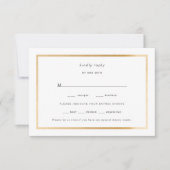 Simple Gold Foil Lijst bruiloft rsvp Kaartje (Voorkant)