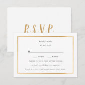 Simple Gold Foil Lijst bruiloft rsvp Kaartje (Voorkant / Achterkant)