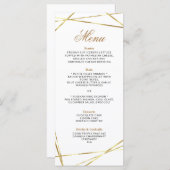 Simple Gold Geometric Wedding Menu Kaart (Voorkant / Achterkant)