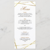 Simple Gold Geometric Wedding Menu Kaart (Voorkant)