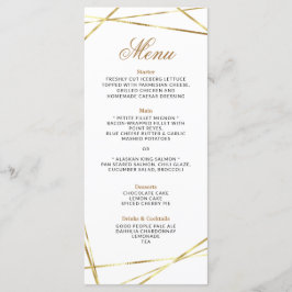 Simple Gold Geometric Wedding Menu Kaart