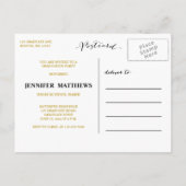 Simple Gold Glam | Uitnodiging voor afstudeerfeest (Achterkant)