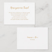 Simple Gold Honeymoon Fund vrijgezellenfeest Informatiekaartje (Voorkant / Achterkant)