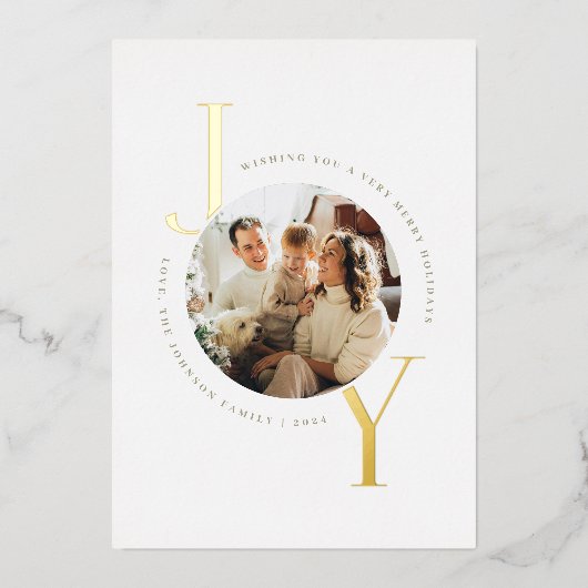 Simple Gold Joy Folie Uitnodiging (Voorkant)