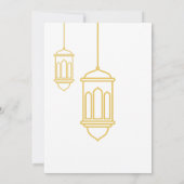 Simple Gold Lantern Minimalist Ramadan Iftar Kaart (Achterkant)