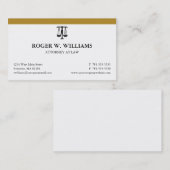 Simple Gold Law Attorney Justice Scale Visitekaartje (Voorkant / Achterkant)