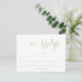 Simple Gold Lettering Wedding RSVP Kaart Briefkaar (Staand voorkant)