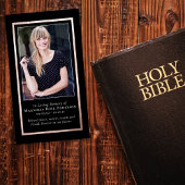 Simple Gold Lijst Cross Memorial Prayer Kaart