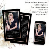 Simple Gold Lijst Cross Memorial Prayer Kaart