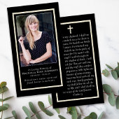 Simple Gold Lijst Cross Memorial Prayer Kaart