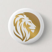 Simple Gold Lion Leo-Logo Ronde Button 5,7 Cm (Voorkant)