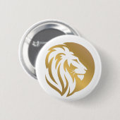 Simple Gold Lion Leo-Logo Ronde Button 5,7 Cm (Voorkant /achterkant)