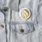 Simple Gold Lion Leo-Logo Ronde Button 5,7 Cm (In situ)