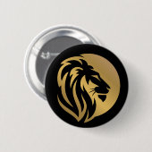 Simple Gold Lion Leo-Logo Ronde Button 5,7 Cm (Voorkant /achterkant)