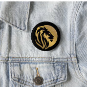 Simple Gold Lion Leo-Logo Ronde Button 5,7 Cm