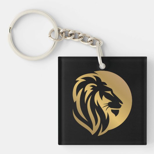 Simple Gold Lion Leo-Logo Sleutelhanger (voorkant)