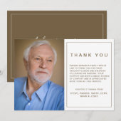 Simple Gold Memorial Funeral Sympathy Foto Bedankkaart (Voorkant / Achterkant)