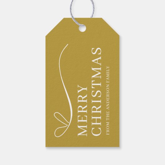 Simple gold modern Merry Christmas Cadeaulabel (Achterkant)