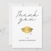 Simple Gold Pet Afstuderen Foto Bedankkaart (Voorkant)