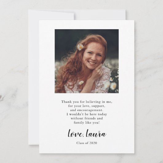 Simple Gold Pet Afstuderen Foto Bedankkaart (Achterkant)