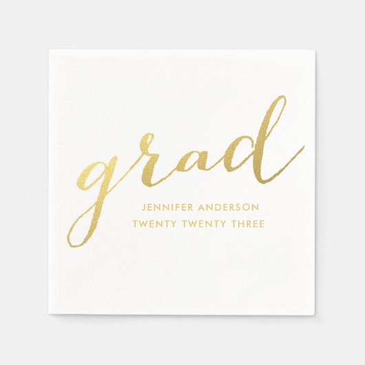 Simple Gold Script Afstuderen Servet (Voorkant)