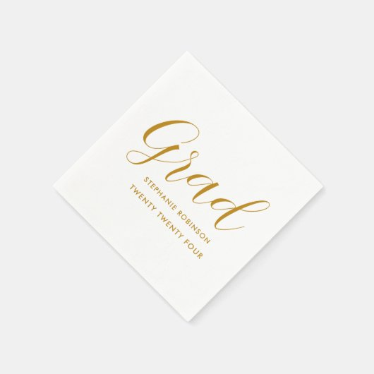 Simple Gold Script Afstuderen Servet (Hoek)